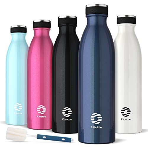 Fjbottle Botella Agua Acero Inoxidable 1 Litro - Sin BPA/Sin Fugas Botella Termica - Deportiva Termo para Ciclismo, Gym