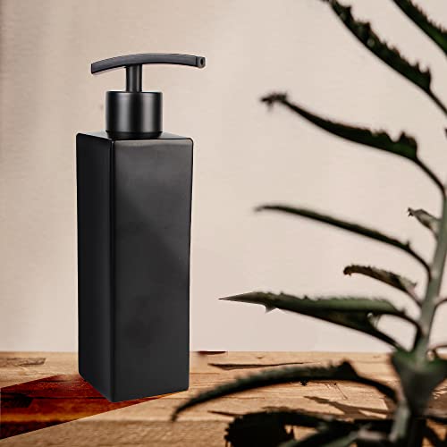 NOPNOG Dispensador de loción y jabón negro de 350 ml, botellas recargables de gel de ducha de baño, tipo prensa, acero inoxidable