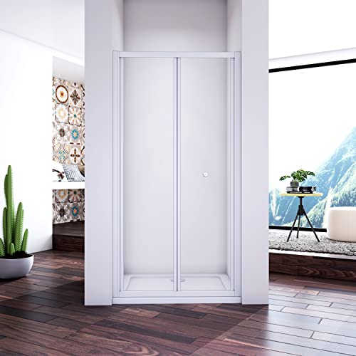 80x185CM MAMPARA DUCHA PUERTA ABATIBLE COLOR GRIS MATE CRISTAL 5MM TRANSPARENTE ALTURA 185 CM PARA BAÑO