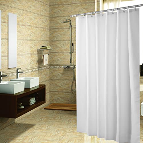 CZ Cortina de ducha blanca de la tela, cortinas de baño del poliéster del hotel casero repelente al agua de la prueba del molde con los ganchos el 180x180cm