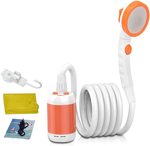 Laserbeak Ducha portátil para camping, viaje, ducha eléctrica móvil, ducha portátil para exteriores (naranja)