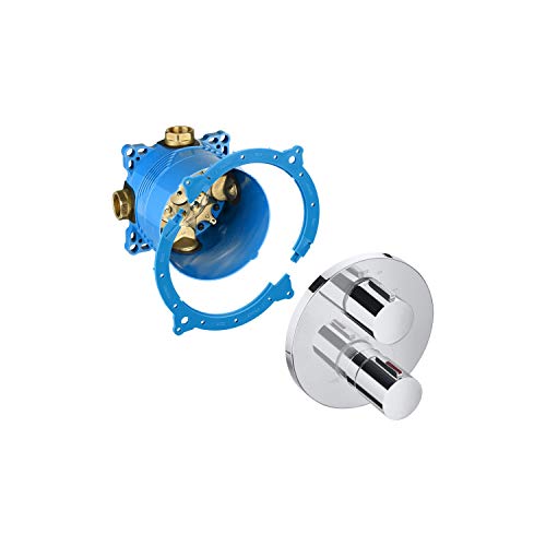 Roca Mezclador grifo termostático empotrable para baño o ducha, 25 x 40 x 3 centímetros, color azul (Referencia: AG0132600R)
