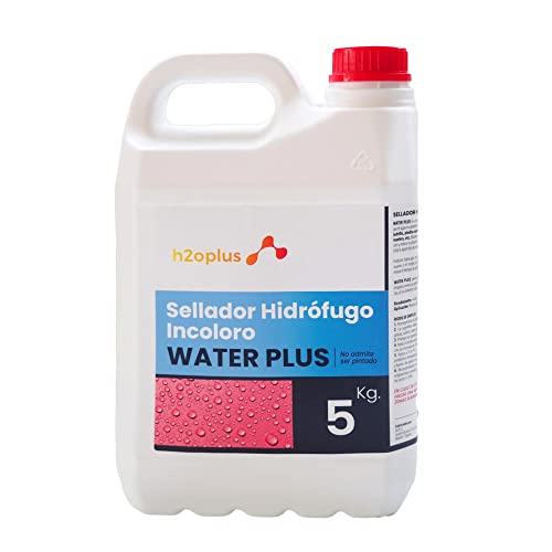 H2OPLUS Impermeabilizante Hidrofugante Transparente WATER PLUS 5 Kg · Protección de suciedad Fachadas y Superficies Verticales · Hidrofugante de piedra, anticondensación, tapaporos y repelente de agua