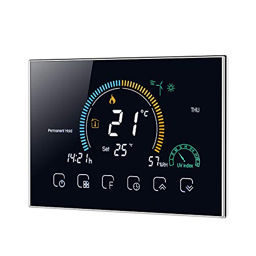 WENJIA 95-240V Wi-Fi Smart Thermostat Termostato programable Control de App de Voz Luz de Fondo LCD Termorregulador de Calentamiento de Agua Compatible con Amazon Echo Home Tmall Genie