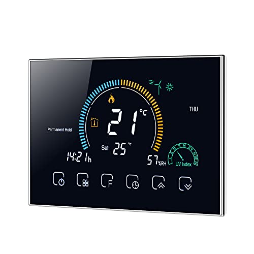 dsfen 95-240V Wi-Fi Smart Thermostat Termostato programable Control de App de Voz Luz de Fondo LCD Termorregulador de Calentamiento de Agua Compatible con Amazon Echo Home Tmall Genie