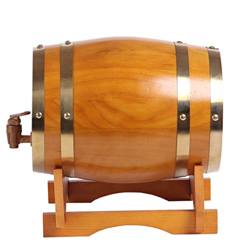 Barril de vino Barril Envejecido Whisky Roble, Almacenamiento de barril de madera o licores de vino envejecidos Barril de vino   Botellero, Barril De Roble Vintage 1.5L, 3L, 5L, 10L   (amarillo)