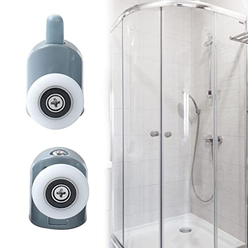 Ruedas Mampara Ducha, Rodamientos Mampara Ducha, Ruedas Para Mamparas de Ducha, Rueda Mampara Ducha, Recambio Ruedas Mampara Ducha, para Puerta Corredera de Cristal Baño Repuesto, 2 Piezas