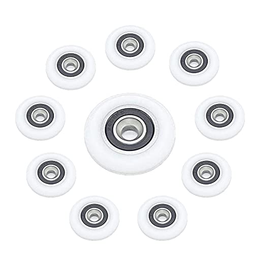 Axinyue 10 Pcs Rodillos Para Puerta De Ducha,Rodamientos Mampara Ducha,Ruedas Mampara Ducha Rodamientos Polea Para Mampara De Ducha (sin tornillos), Blanco, 26mm