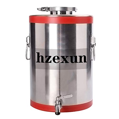 hzexun 304 Barril de Aceite de Acero inoxidable Con Grifo Alimento De Cañón De Vino Tanque De Almacenamiento De Tanques Sellados Hervidor De Vino De La Fermentación Del Tanque (10L)