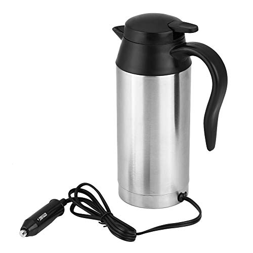 Jadeshay Hervidores De Agua Electrico - Cigarrillo de Acero Inoxidable Encendedor Calentador Calentador Taza Termos de Viaje eléctrico 750ml 12V