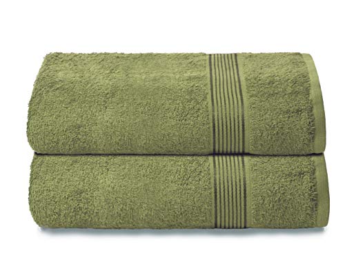 GLAMBURG Juego de 2 Toallas de baño de Gran tamaño de 70 x 140 cm, Toallas de baño Grandes, Ultra Absorbente Compacto de Secado rápido y Ligero, Color Verde Kiwi