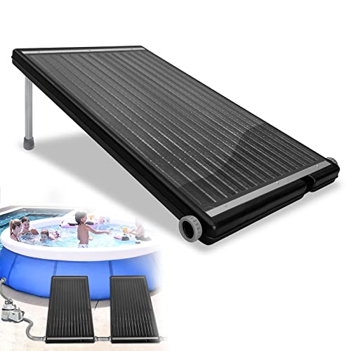 LZQ Calefacción solar para piscinas, colector solar, 15 L, capacidad de agua colectora, conexión de 50 mm de diámetro, para agua caliente, piscina, ducha de jardín, color negro, 111,5 x 66 x 6,5 cm