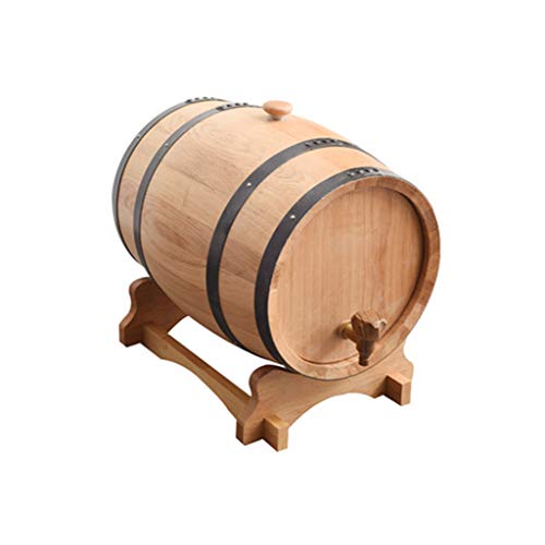 Tonel Para Vino Retro 3L/5L/10L/20L/30L/50L Barril De Vino, Vino Especial De Madera Dispensador De Barril, Vino Tinto Envejecido O Almacenado, Whisky, Cerveza, Cóctel, Vinagre (Con Grifo)(Size:1.5L)