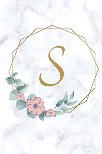 Notebook With Initial Letter S The best Gift: Notebook Letter S /Decorated With flowers /150 pages/ 6'' x 9'' inches /Matte finish cover