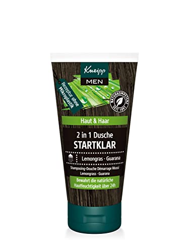 Kneipp MEN 2 en 1 ducha para hombre, tamaño de viaje, gel de ducha revitalizante para piel y cabello, fragancia cítrica, vegano, sin microplástico, 50 ml