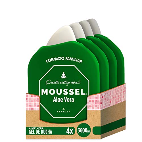 Moussel  Gel de Ducha  Purificante con Aloe Vera Formato Familiar 900ml - Pack de 4