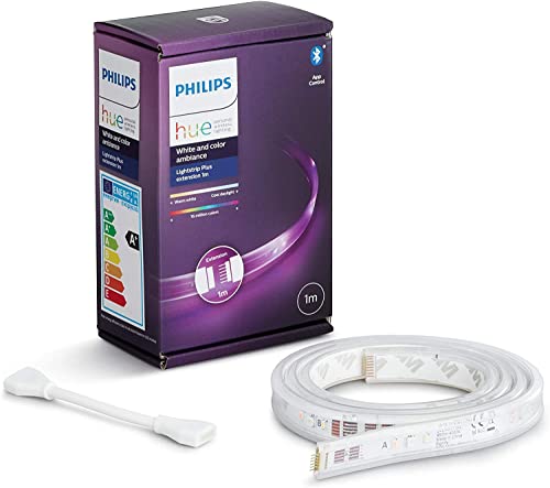Philips Hue - Tira de Led inteligente (Extensión 1m), Luz Blanca y de colores, Compatible con Alexa y Google Home