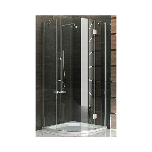 Cabina de ducha funshirt/cuadrante cabina de ducha/ducha x 90 x 200 cm/altura 200 cm/ducha/cuadro ducha/Alpes Berger/modelo Rotondo Clear/juego de accesorios de ducha de cristal