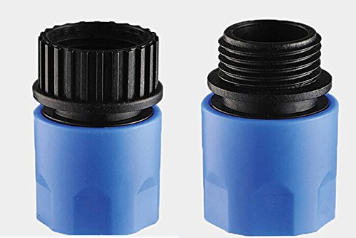 Topways® Conectores adaptadores extensibles de manguera, macho y hembra, para grifo y aspersor, color azul