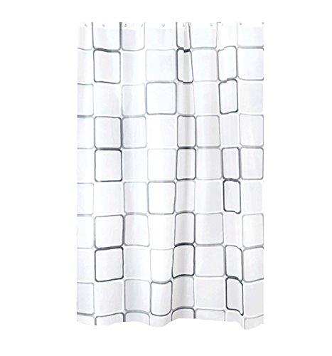 bouti1583 - cortinas de ducha o bañera gran selección 120/150/180/200/240 x 200 cm, incluido anillas, a cuadros, 200 x 200 cm