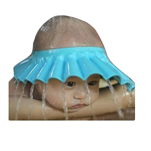QinMM Gorras para bebé Champú Seguro Ducha baño Proteger Sombreros de Gorra Blanda para bebés niños niñas (Azul)