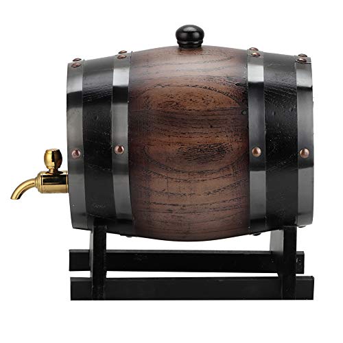 Barriles de vino de crianza en roble, dispensador de cubo de contenedor de vino de barril de madera vintage de 3 litros, para almacenar licores de vino espirituosos whisky cerveza brandy