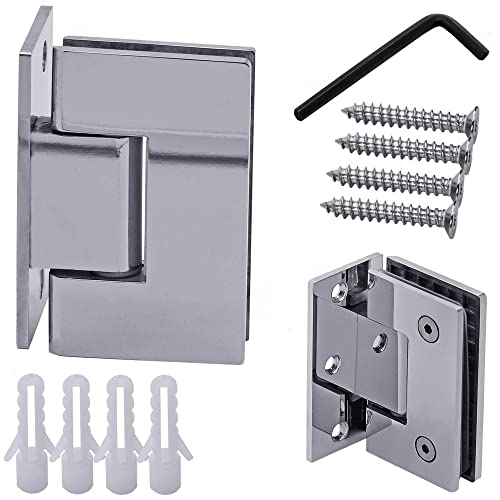 1 bisagra de cristal de acero inoxidable para puerta de cristal de ducha, mampara de ducha, baño, bisagra para puerta de pared + tornillos, variante 8