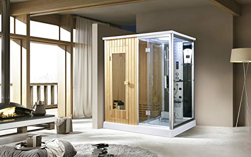 Trade-Line-Partner Ducha de vapor (170 x 120 cm, con función sauna y equipamiento completo)