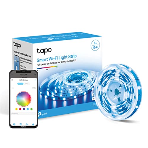 TP-Link Tapo L900-5 - 5M Wi-Fi Tiras LED de 12 V, 16 millones de colores con 2100 mcd, óptimo para la familia, sincronización con música, compatible con Google y Alexa