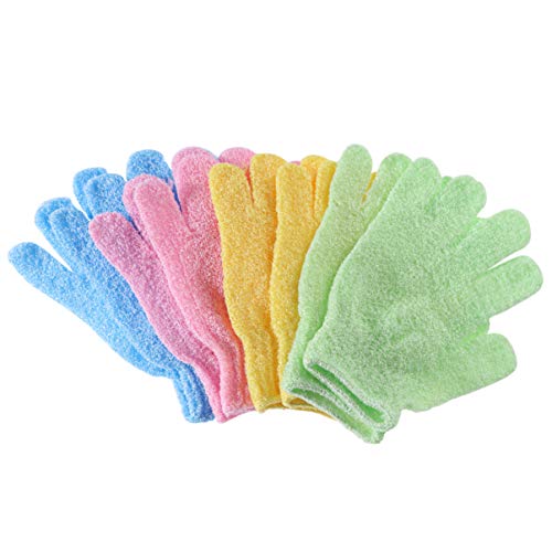 Healifty 4 pares de guantes exfoliantes de baño con esponja, para taburetes