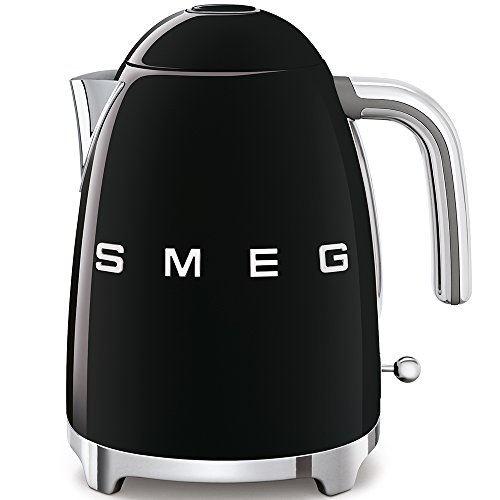 SMEG Calentador de Agua electrico, hervidor KLF03BLEU, 2400 W, 1.7 litros, Acero Inoxidable, Negro