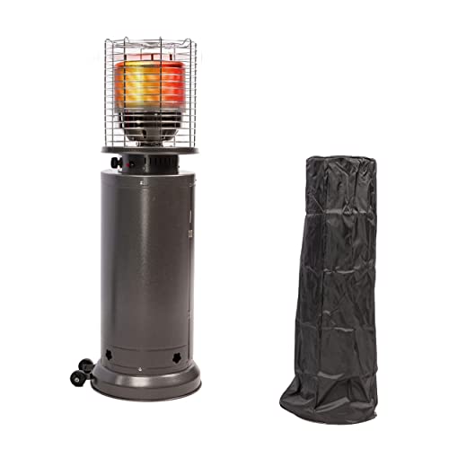 MaxxGarden Terrace Heater - Moderno calefactor de gas para camping - Calefactor de jardín - 11000W - Incl. cubierta - Negro/Antracita