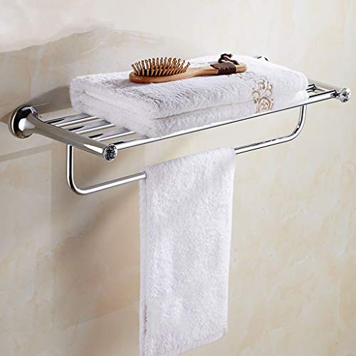 Toalleros para baño Montado en la Pared Toallero de baño Toallero de Acero Inoxidable Toalleros de baño Hotel Cocina Toallero Barra de Ducha Estante Organizador Toallero/Plata (Pla