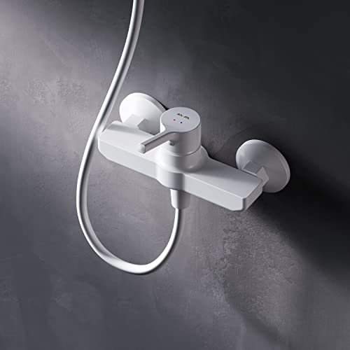 AM.PM X-Joy S FXB20033 - Grifo de ducha de bajo consumo de agua para baño, resistente a los arañazos, sin fugas, fácil de limpiar, color blanco