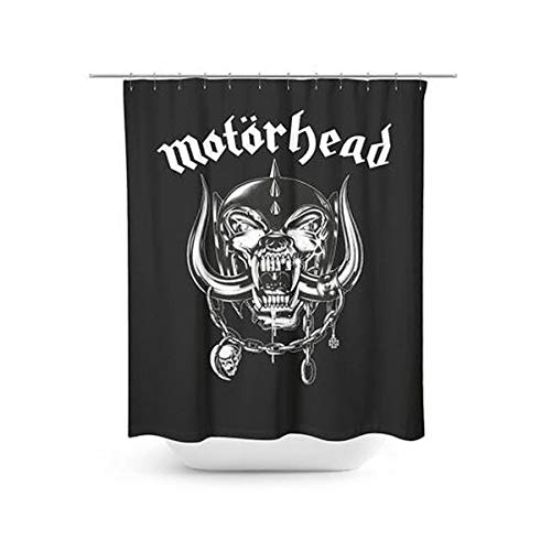 Motörhead Cortina de Ducha con Anillas para Cortina de Ducha, poliéster, Negro, 180 x 200 x 0,1 cm