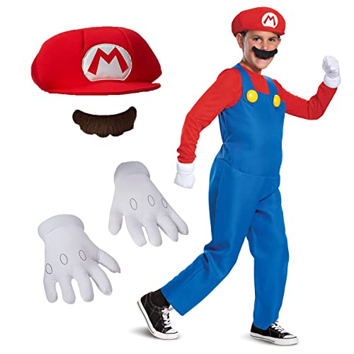 Super Mario Bros DISK10772K Deluxe Super Disfraz infantil Nintendo Mediano