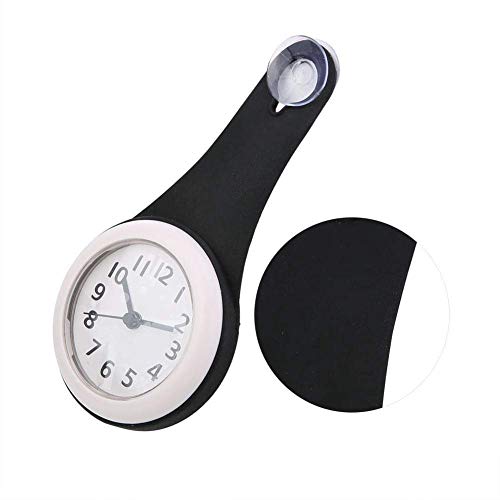 HERCHR Reloj de Pared de la Ducha del Cuarto de baño, Reloj Colgante Digital Reloj de Pared Colorido de la Cocina Reloj pequeño con la Ventosa para el Dormitorio, Cuarto de baño (Negro)
