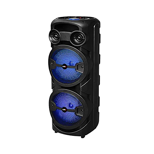 Altavoz Bluetooth BSL-S60 con iluminación RGB | 2 Altavoces de 8 Pulgadas | 30W RMS | Batería de 4 Horas de duración | Función Karaoke | Radio FM | USB | TF