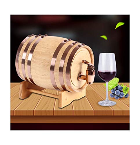 Dispensador de Vino Barril Madera Tonel de madera Barril de roble, 0.75 L / 3 L / 5 L / 10 L Barril de vino Almohadilla de papel de aluminio incorporada, Apto vinificación o almacenamiento Whisky, Cer