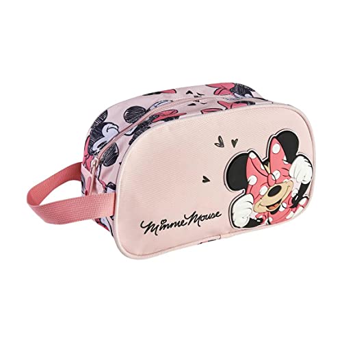 CERDÁ LIFE'S LITTLE MOMENTS 2100003855, Neceser Niñas, Aseo Viaje De Minnie Mouse Con Bolsillo Principal Modulo Para Indicar El Nombre Li Rosa (Pink), Único