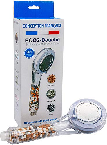 Eco2-Duche – Alcachofa translúcida, ecológica y económica, Universal, Recargable