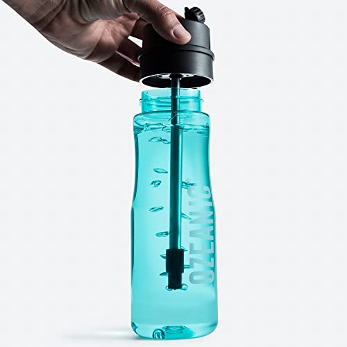 Ozeanic | EcoBottle | Botella Purificadora de agua Reutilizable | Elimina virus y bacterias | Ozonizador de agua | Generador de ozono | Botella de Agua Deporte | Filtro de Agua | Turquesa | 750ML