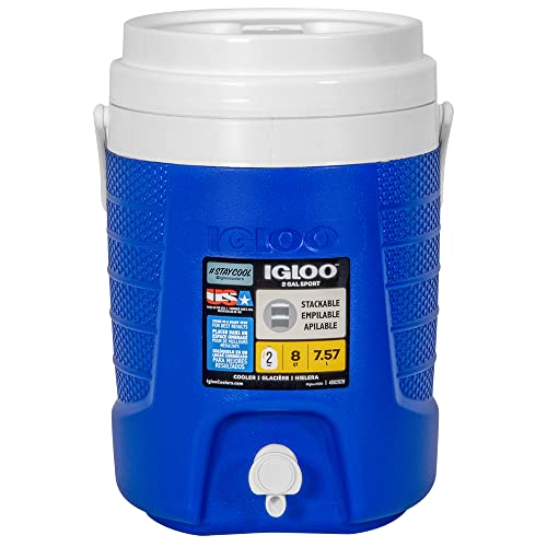 Igloo Sport 2 Galones Dispensador de Bebidas Aislado, 7.6 litros, Azul