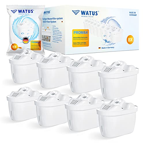 Watus Cartuchos de filtro de agua para Brita Maxtra+ y Maxtra, Style, Marella, Elemaris, para cartuchos de filtro Brita, fabricado en Alemania (pack de 8)
