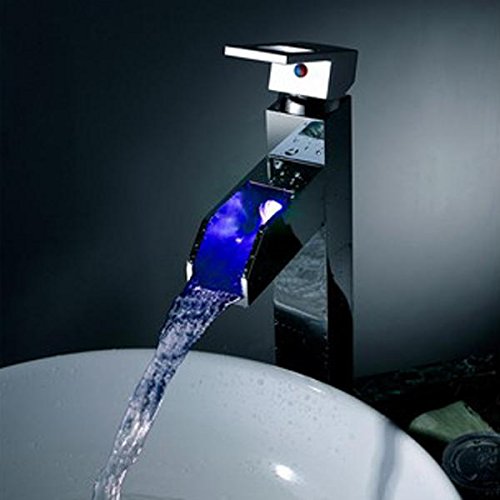 AllureFeng Europeo cobre termotanque fría lavabo mezclador/LED luminiscencia cuenca alta