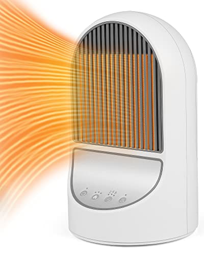 DreamHigh® Calefactor de Cerámica de 1200 W, Calentador de Ventilador con Panel Controles, 3 Modos, Péndulo Calentador Eléctrico Silencioso para Casa y Oficina