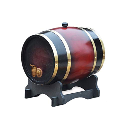 Decoración del Hogar De Moda，Barriles De Roble Puro 5L/10L/15L/20L Barriles De Whisky De con Un Soporte De Barril De Vino para Almacenar Su Licor De Vino Whisky(Size:50L)