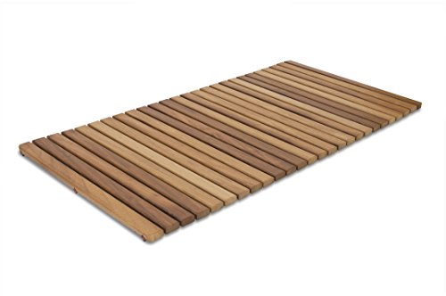 Tarima/Alfombrilla FLEXIBLE para ducha y baño, en madera de teca (50 x 120 cm)