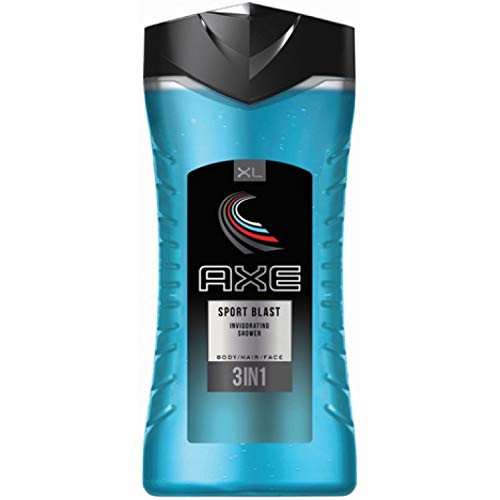 Axe Men Sport Blast - Gel de ducha 3 en 1 para cuerpo, cabello y cara, 6 unidades (6 x 400 ml)