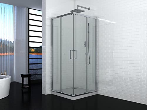 Cabina de ducha rectangular jade 70 x 90 con cristal transparente mate (transparente)